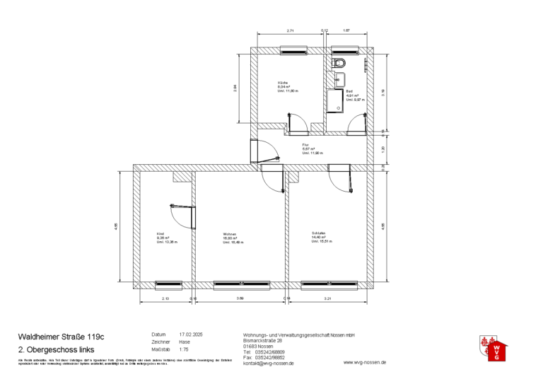 Wldh 119 c 2.OG links Wohnungs- und Verwaltungsgesellschaft Nossen mbH