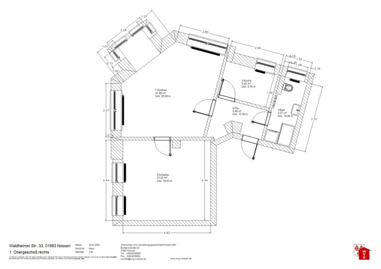 Grundriss aktuell 20.02.2026 Wohnungs- und Verwaltungsgesellschaft Nossen mbH